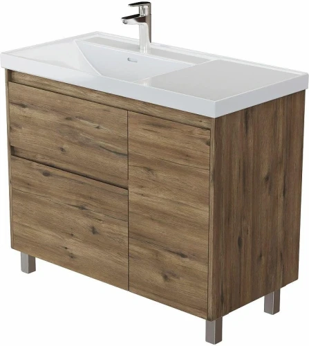 Тумба с раковиной Aquanet Nova Lite 2.0 90 L 365925 цвет Дуб рустикальный