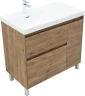 Тумба с раковиной Aquanet Nova Lite 2.0 90 L 365925 цвет Дуб рустикальный