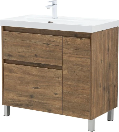 Тумба с раковиной Aquanet Nova Lite 2.0 90 L 365925 цвет Дуб рустикальный
