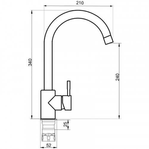 Смеситель для кухни Ростовская Мануфактура Сантехники SUS124-017FL Нержавеющая сталь