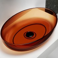 Раковина-чаша Abber Kristall 60 AT2801Opal Коричневая полиэфирная смола накладная