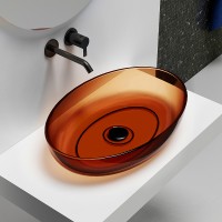 Раковина-чаша Abber Kristall 60 AT2801Opal Коричневая полиэфирная смола накладная