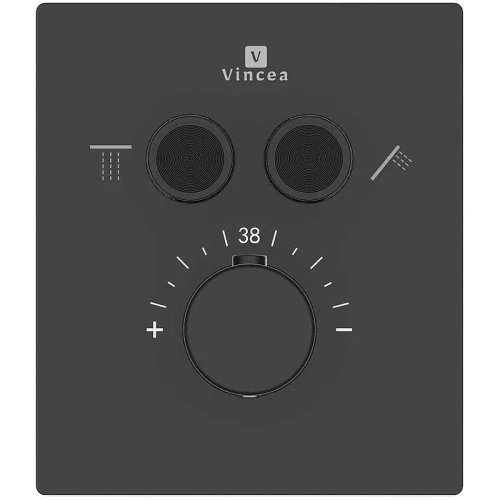 Душевая система Vincea Inspire VSFW-3I21MT4RMB с термостатом Черная матовая латунь встраиваемый