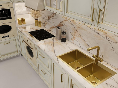 Кухонная мойка Emar PVD 78 EMB-210 PVD цвет Nano Golden