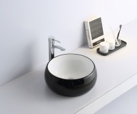 Раковина-чаша CeramaLux 39 5004BW Черная фаянс накладная