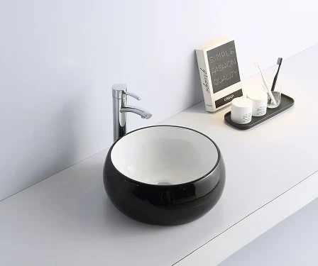 Раковина-чаша CeramaLux 39 5004BW Черная фаянс накладная