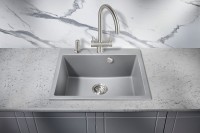 Кухонная мойка Milacio Murcia 60 Cuarzo MC.77013 Серый металлик искусственный камень (литьевой мрамор) встраиваемый