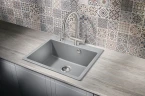 Кухонная мойка Milacio Murcia 60 Cuarzo MC.77013 Серый металлик искусственный камень (литьевой мрамор) встраиваемый