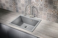 Кухонная мойка Milacio Murcia 60 Cuarzo MC.77013 Серый металлик искусственный камень (литьевой мрамор) встраиваемый
