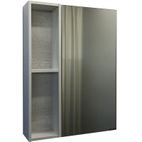 Зеркальный шкаф Comforty Прага 60 00004147599 Дуб белый МДФ / ЛДСП, стекло