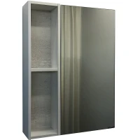 Зеркальный шкаф Comforty Прага 60 00004147599 Дуб белый МДФ / ЛДСП, стекло