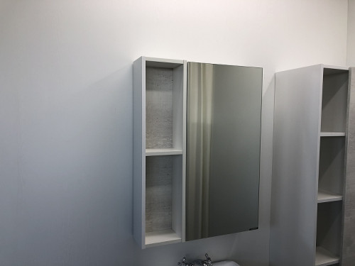 Зеркальный шкаф Comforty Прага 60 00004147599 Дуб белый МДФ / ЛДСП, стекло