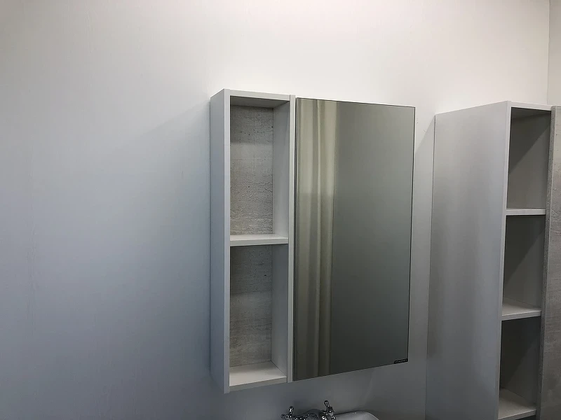 Зеркальный шкаф Comforty Прага 60 00004147599 Дуб белый МДФ / ЛДСП, стекло