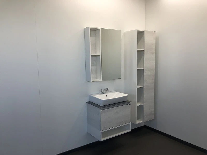Зеркальный шкаф Comforty Прага 60 00004147599 Дуб белый МДФ / ЛДСП, стекло