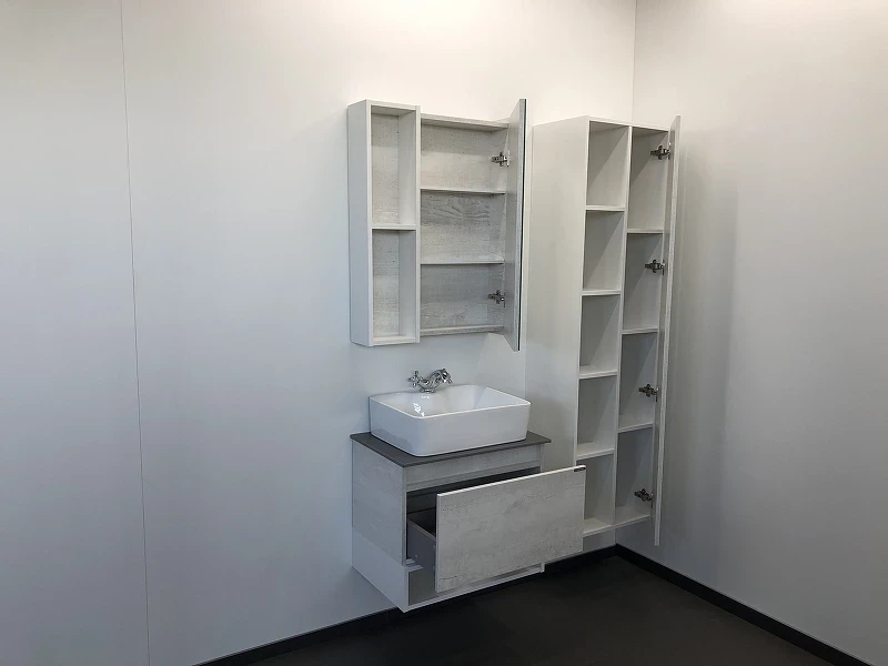 Зеркальный шкаф Comforty Прага 60 00004147599 Дуб белый МДФ / ЛДСП, стекло