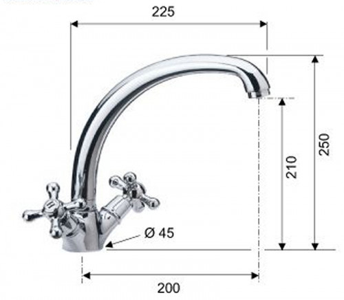 Смеситель для кухни Remer Liberty 43LIce Хром латунь