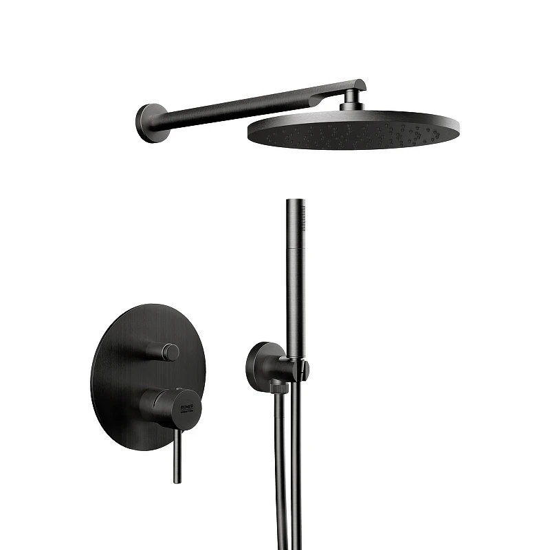 Душевая система Remer X Style X09S02OCFP цвет Черный брашированный хром