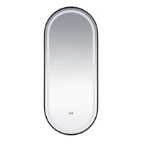 Зеркало Azario Блейк 50 АZ-LED011525 с подсветкой цвет Черный матовый с сенсорным выключателем