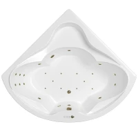 Акриловая ванна Whitecross Konsul 150x150 0110.150150.100.ULTRA.BR цвет Белый с гидромассажем форсунки Бронза