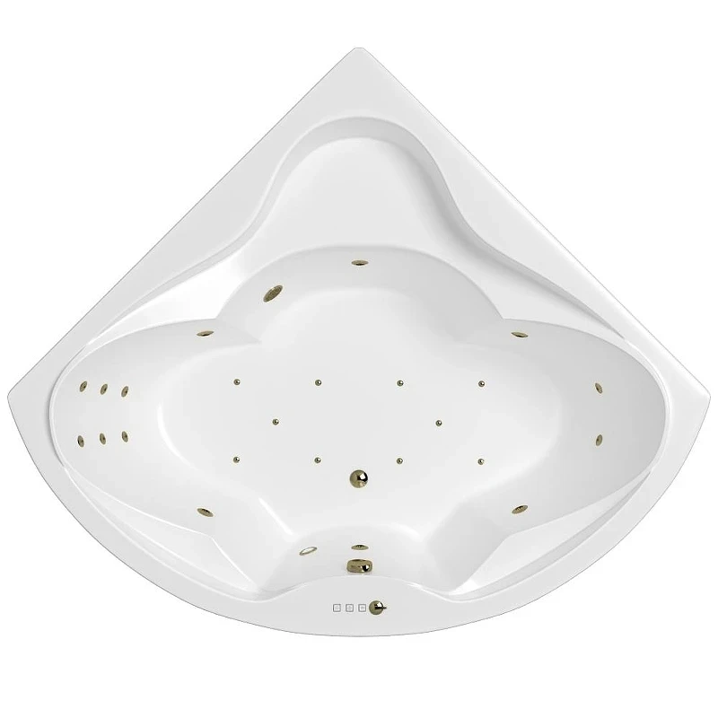 Акриловая ванна Whitecross Konsul 150x150 0110.150150.100.ULTRA.BR цвет Белый с гидромассажем форсунки Бронза