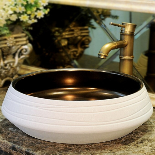 Раковина-чаша CeramaLux 41 J2094 Белая фаянс накладная