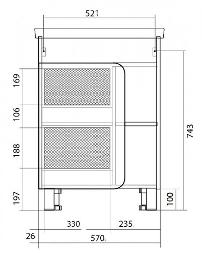 Тумба под раковину 1MarKa Nuvo 60 У76062 Дуб Сонома МДФ / ЛДСП