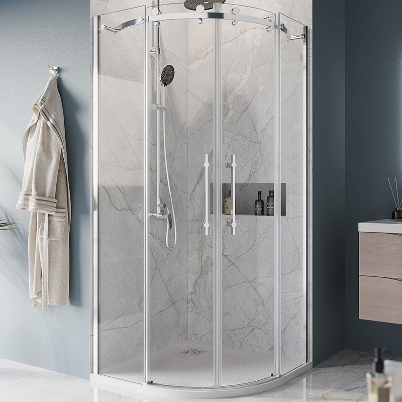 Душевой уголок BelBagno Marino 90x90 MARINO-R-2-90-C-Cr профиль Хром стекло прозрачное