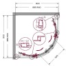 Душевой уголок BelBagno Marino 90x90 MARINO-R-2-90-C-Cr профиль Хром стекло прозрачное