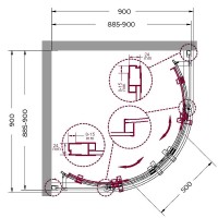 Душевой уголок BelBagno Marino 90x90 MARINO-R-2-90-C-Cr профиль Хром стекло прозрачное