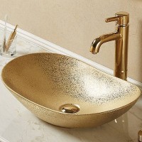 Раковина-чаша CeramaLux 60 7811АSJ Золото фаянс накладная