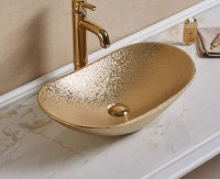 Раковина-чаша CeramaLux 60 7811АSJ Золото фаянс накладная