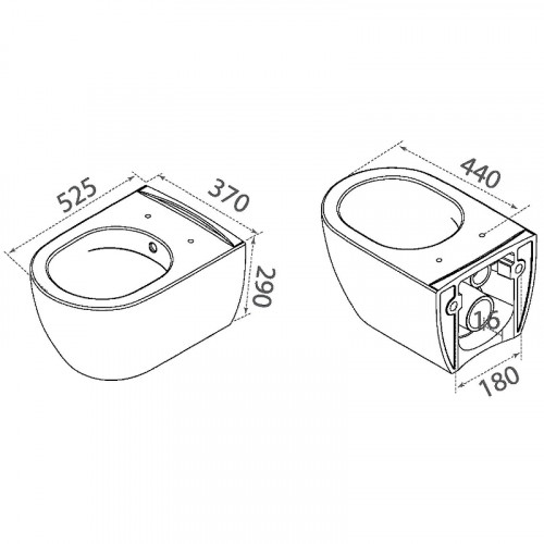 Унитаз биде Boheme Bianca 963-2-WM подвесной Белый матовый без сиденья фаянс подвесной