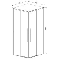 Душевой уголок Vincea Slim-N 100x80 VSS-4SN8010CLGM профиль Вороненая сталь стекло прозрачное