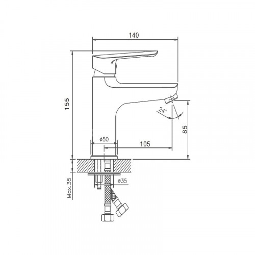 Смеситель для раковины D-Lin D110370 цвет  Хром