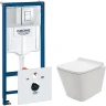 Унитаз с инсталляцией AQUAme AQM2004 + Grohe Rapid SL 38775001 с сиденьем Микролифт и клавишей смыва Хром