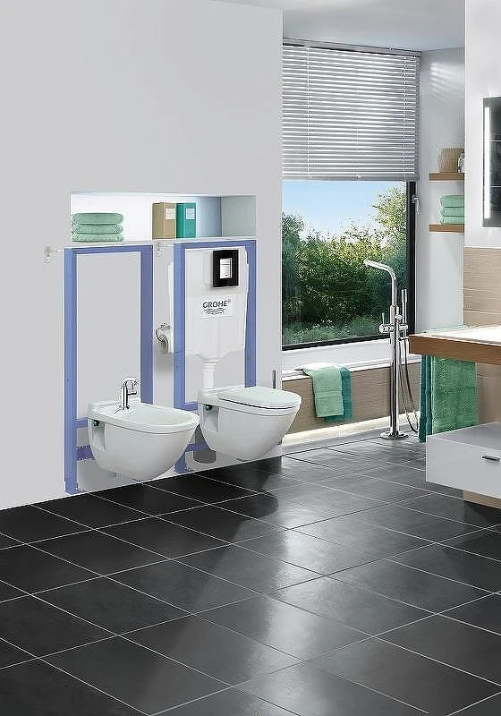 Унитаз с инсталляцией AQUAme AQM2004 + Grohe Rapid SL 38775001 с сиденьем Микролифт и клавишей смыва Хром