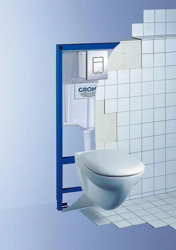 Унитаз с инсталляцией AQUAme AQM2004 + Grohe Rapid SL 38775001 с сиденьем Микролифт и клавишей смыва Хром