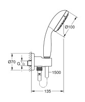 Душевой гарнитур Grohe Tempesta 26406001 Хром пластик на стену