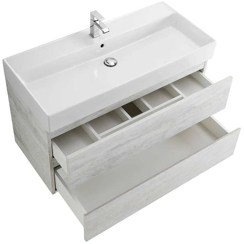 Тумба под раковину Cezares Molveno 46 80 MOLVENO 46-80-2C-SO-LB подвесная Legno Bianco МДФ / ЛДСП