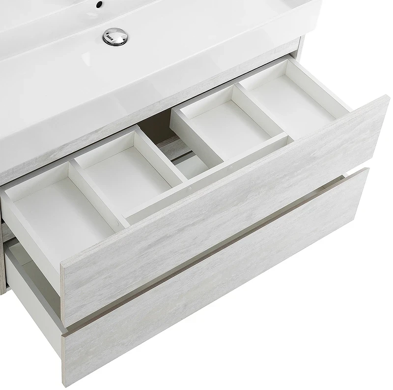 Тумба под раковину Cezares Molveno 46 80 MOLVENO 46-80-2C-SO-LB подвесная Legno Bianco МДФ / ЛДСП