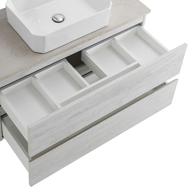 Тумба под раковину Cezares Molveno 46 80 MOLVENO 46-80-2C-SO-LB подвесная Legno Bianco МДФ / ЛДСП