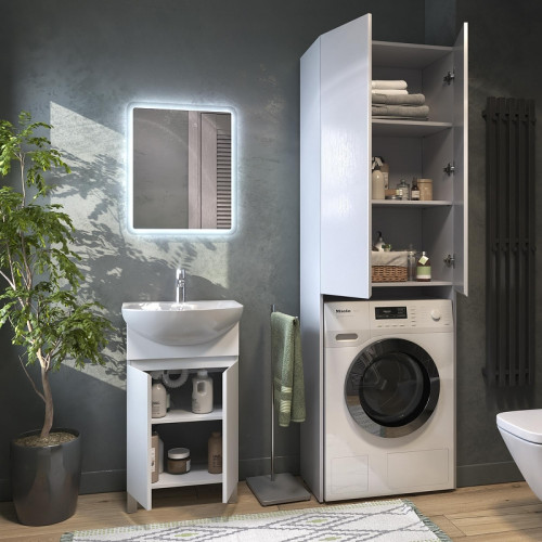 Шкаф пенал Vigo Wing 64 shnr.WIN.64.2D над стиральной машиной цвет Белый