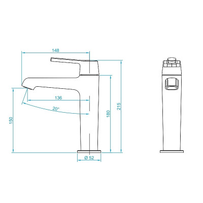 Смеситель для раковины RGW Shower Panels SP-301 511405301-01 Хром латунь