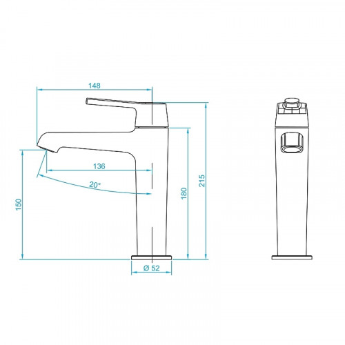 Смеситель для раковины RGW Shower Panels SP-301 511405301-01 Хром латунь