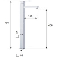 Смеситель для раковины Remer Qubica Q11LXXL Хром латунь