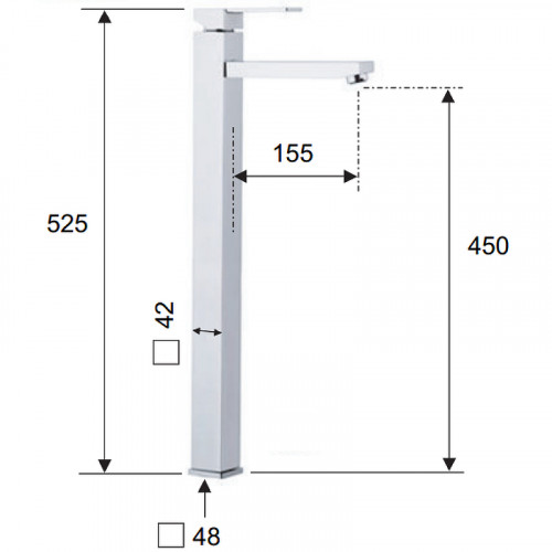 Смеситель для раковины Remer Qubica Q11LXXL Хром латунь