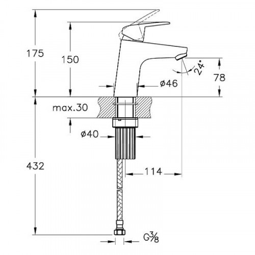 Смеситель для раковины Vitra Flow Round A42923EXP Хром латунь