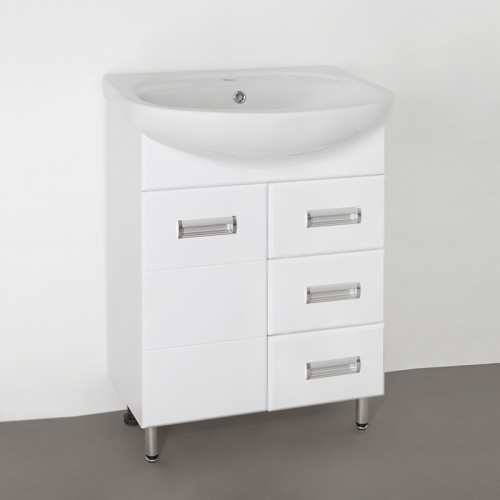 Тумба под раковину Style Line Ирис 65 Белый глянец МДФ / ЛДСП