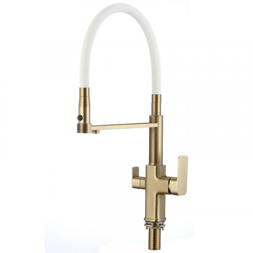 Смеситель для кухни Savol S-L1809C-02 цвет Бронза Белый