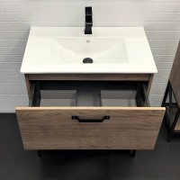 Тумба с раковиной Comforty Бредфорд 75 00-00008074 Дуб темный МДФ / ЛДСП
